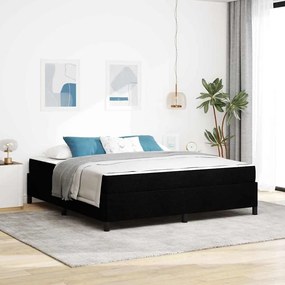 vidaXL Pat cu arcuri Negru, Negru 180 x 200 cm