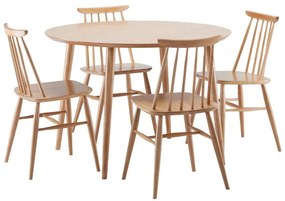 Masă dining cu aspect de lemn de stejar Woodman Cloyd, ø 100 cm