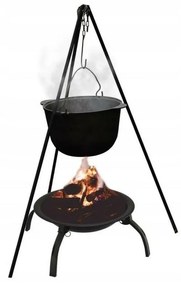 Focar de grădină cu capac negru, diametru 56 x39,5 cm