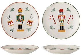 Farfurii crem 2 buc. pentru desert din gresie ø 16 cm cu model de Crăciun Jolly – Bloomingville