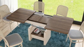 Mazzoni LEXUS Stejar Maro/Bej (Șampanie) - MĂSUȚĂ DE CAFEA EXTENSIBILĂ MODERNĂ