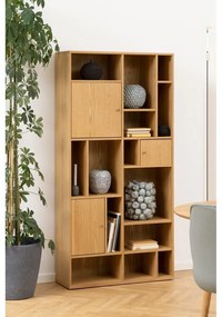 Bibliotecă în culoare naturală cu aspect de lemn de stejar 90x180 cm Rangoon – Actona