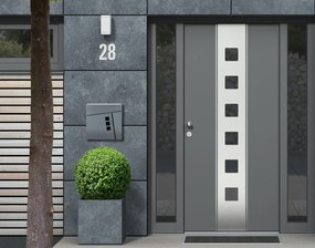 Cutie poștală din oțel galvanizat cu suport pentru ziare antracit