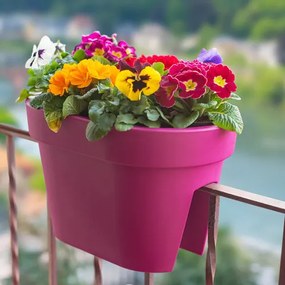 Ghiveci de balustradă Lofly Railing, fucsia, 40 cm, 40 cm