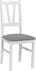 Scaun FILO, alb/gri, stofa clasica/lemn, 43x50x94 cm