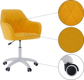 Scaun de birou, material galben/alb, SANTY