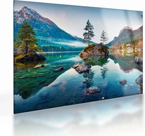 Tablou pe sticlă - Lacul Hintersee, Alpii Bavarezi, Austria (70x50 cm)