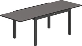 Outsunny Masă de Grădină Extensibilă pentru 8-10 Persoane 140/240x90 cm, Masă de Dining Extensibilă cu Blat din Sticlă Securizată, Masă de Exterior pentru Terasă, Balcon, Negru | Aosom Romania