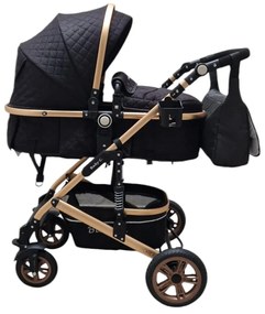 Carucior nou nascuti 2 in 1 Baby Care™ PRO 531, Cu geanta bebe, Cadru Aluminiu Gold , Amortizoare, Roti din cauciuc plin AVE, Spatar reglabil 3