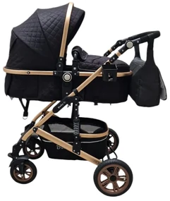 Carucior nou nascuti 2 in 1 Baby Care™ PRO 531, Cu geanta bebe, Cadru Aluminiu Gold , Amortizoare, Roti din cauciuc plin AVE, Spatar reglabil 3