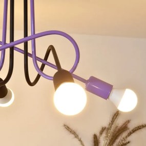 Lustră aplicată OXFORD 4xE27/15W/230V negru/mov