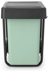 Cos de gunoi colectare selectiva Brabantia Sort&Go 1008862, 2x15 L, Montaj intern cu cadru telescopic, Gri/verde