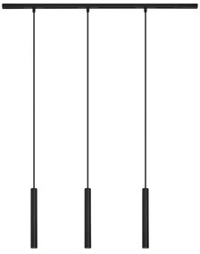 Sistem modern de iluminat pe șine cu 3 pendule negre monofazat - Slimline Keno