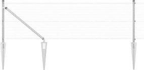 vidaXL Stâlp de gard. Argintiu 10 x 0,5 m (plasă de 25 x 25 mm) Oțel