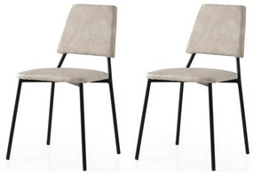 Set de scaune de sufragerie Lima Ecru and Black, 2buc.