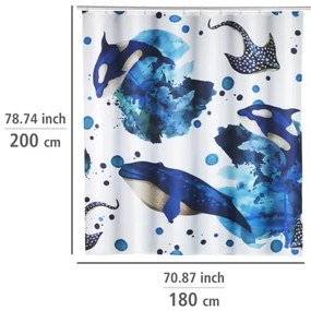 WENKO 25749100 - Perdea de duș AQUARIS, 180 x 200 cm, multicoloră