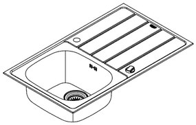 GROHE 31552SD1 - Chiuvetă K200 860 x 500 mm din oțel inoxidabil