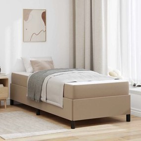 vidaXL Cadru de pat cu saltea Cappuccino 100 x 200 cm