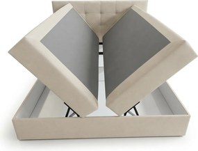Pat boxspring tapitat DIRELIS VIBE 180x200 cm crem Saltea: Saltea cu arcuri Bonell