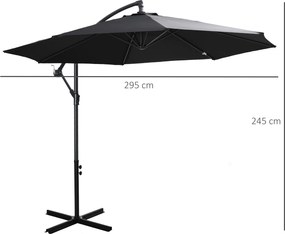 Outsunny Umbrelă pendul Umbrelă de soare cu manivelă | Aosom Romania