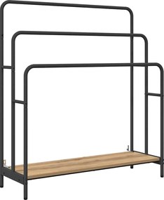 vidaXL Stativ pentru haine cu raft Stejar Artizanal 90 x 30 x 100,5 cm