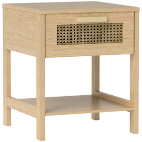HOMCOM Noptier, Masa de noapte, Masa laterală cu sertar, MDF 40 x 40 x 48,4 cm | Aosom Romania