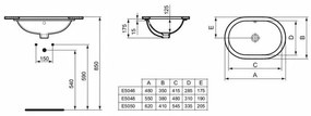 Lavoar sub blat Ideal Standard Connect oval 62x41