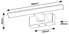 Rabalux 75023 - LORIC Lumină LED pentru oglindă de baie, LED/6W/230V, IP44, 30 cm, crom
