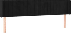 vidaXL Tăblie de pat cu aripioare negru 163x16x78/88 cm catifea