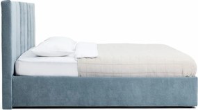 Pat dublu tapițat albastru cu spațiu de depozitare cu saltea/ somieră 180x200 cm Thessa Bold Line - Bonami Selection