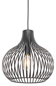 Lampă modernă suspendată neagră 38 cm - Saffira