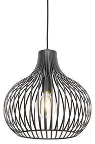 Lampă modernă suspendată neagră 38 cm - Saffira
