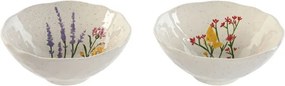 Set 2 boluri din porțelan cu motive florale, 18×18×7,5 cm, „Bloom"