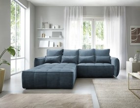 Coltar tapitat, extensibil, cu spatiu pentru depozitare, 265x196x88 cm, Campo LT01, Eltap (Culoare: Bej / Relax 18)