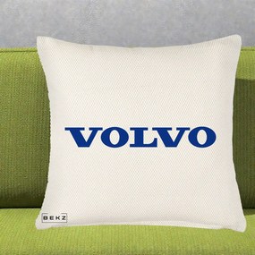 Perna Personalizata cu emblema Volvo, 40x40 cm, Crem Reliefat, Husa Detasabila, Perna Inclusa, BEKZ®