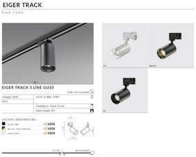 Spot directionabil pe sina EIGER TRACK 3Line negru/auriu