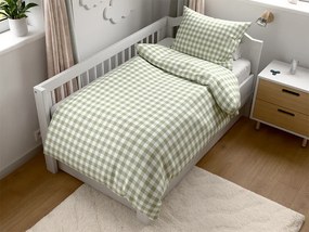 Lenjerie de pat din bumbac pentru patut GRENTIS verde Dimensiune lenjerie de pat: 45 x 65 cm | 90 x 135 cm