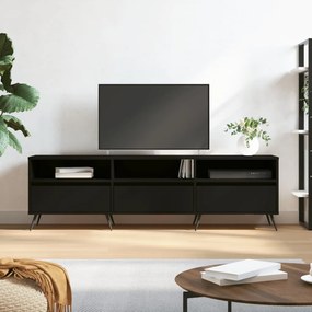 831253 vidaXL Comodă TV, negru, 150x30x44,5 cm, lemn prelucrat