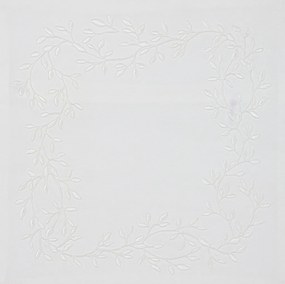 Husa de perna decorativa CHAPLET FLORAL 40x40 cm, alba