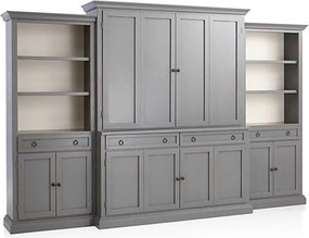 Bibliotecă lemn masiv cu Usi si Sertare, 320 × 50 × 209 cm