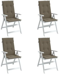 Perne scaun spătar înalt 4buc melanj gri taupe120x50x4cm textil