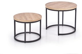 Set 2 buc. măsuțe de cafea Ozell (stejar san remo + negru). 1039434