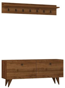 Cuier de perete cu dulap pentru pantofi Rupa Walnut