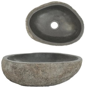 146212 vidaXL Chiuvetă din piatră de râu, 29-38 cm, oval
