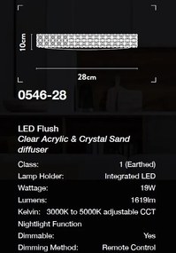 Plafoniera LED cu telecomanda Belle D-28cm