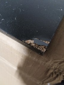 OFERTA Masă de dining neagră cu picioare albe MADO 120x80 II calitate.