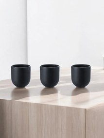 PAHAR CAFEA NOVUM VULCANO 150ML, NEGRU CARBON MAT (ESPRESSO, CAPPUCCINO) GRESIE GLAZURATA