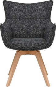 Set de 2 scaune pivotante picioare din lemn VOGUE antracit