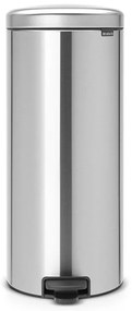 Cos de gunoi cu pedala Brabantia NewIcon 649056, 30 L, Inchidere lina, Baza antiderapanta, Inox Mat