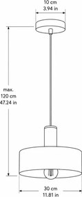 Lampă suspendată pe cablu HAKI 1xE27/60W/230V vișiniu/negru